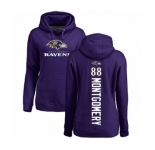 NFL Women's Nike Baltimore Ravens #88 Ty Montgomery Purple Backer Pullover Hoodie