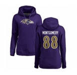 NFL Women's Nike Baltimore Ravens #88 Ty Montgomery Purple Name & Number Logo Pullover Hoodie