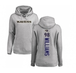 NFL Women's Nike Baltimore Ravens #98 Brandon Williams Ash Backer Pullover Hoodie