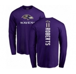 Football Baltimore Ravens #11 Seth Roberts Purple Backer Long Sleeve T-Shirt