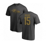 Football Baltimore Ravens #15 Marquise Brown Ash One Color T-Shirt