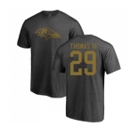 Football Baltimore Ravens #29 Earl Thomas III Ash One Color T-Shirt