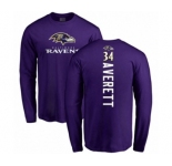 Football Baltimore Ravens #34 Anthony Averett Purple Backer Long Sleeve T-Shirt
