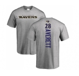NFL Nike Baltimore Ravens #28 Anthony Averett Ash Backer T-Shirt