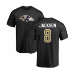 NFL Nike Baltimore Ravens #8 Lamar Jackson Black Name & Number Logo T-Shirt