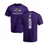 NFL Nike Baltimore Ravens #8 Lamar Jackson Purple Backer T-Shirt