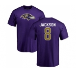 NFL Nike Baltimore Ravens #8 Lamar Jackson Purple Name & Number Logo T-Shirt
