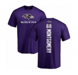 NFL Nike Baltimore Ravens #88 Ty Montgomery Purple Backer T-Shirt
