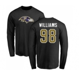 NFL Nike Baltimore Ravens #98 Brandon Williams Black Name & Number Logo Long Sleeve T-Shirt