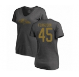 Football Women's Baltimore Ravens #45 Jaylon Ferguson Ash One Color T-Shirt