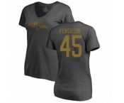 Football Women's Baltimore Ravens #45 Jaylon Ferguson Ash One Color T-Shirt