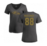 NFL Women's Nike Baltimore Ravens #88 Ty Montgomery Ash One Color T-Shirt