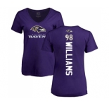 NFL Women's Nike Baltimore Ravens #98 Brandon Williams Purple Backer T-Shirt