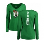 Basketball Women's Boston Celtics #8 Kemba Walker Kelly Green Backer V-Neck Long Sleeve T-Shirt