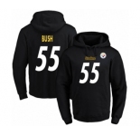Football Men's Pittsburgh Steelers #55 Devin Bush Black Name & Number Pullover Hoodie
