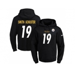 Men Pittsburgh Steelers #19 JuJu Smith-Schuster Black Name & Number Pullover NFL Hoodie
