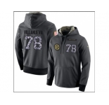 Men Pittsburgh Steelers #78 Alejandro Villanueva Stitched Black Anthracite Salute to Service Player Performance Hoodie
