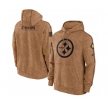 Men's Pittsburgh Steelers 2023 Brown Salute to Service Pullover Hoodie