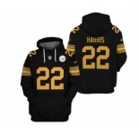 Men's Pittsburgh Steelers #22 Najee Harris 2021 Black Pullover Football Hoodie