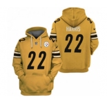 Men's Pittsburgh Steelers #22 Najee Harris 2021 Yellow Pullover Football Hoodie