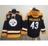 Men's Pittsburgh Steelers #43 Troy Polamalu Black Ageless Must-Have Lace-Up Pullover Hoodie