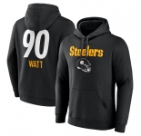 Men's Pittsburgh Steelers #90 T.J. Watt Black Team Wordmark Player Name & Number Pullover Hoodie