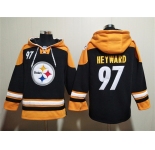 Men's Pittsburgh Steelers #97 Cameron Heyward Black Ageless Must-Have Lace-Up Pullover Hoodie