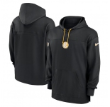 Men's Pittsburgh Steelers Black Performance Pullover Hoodie
