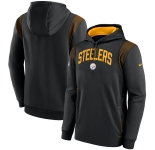 Men's Pittsburgh Steelers Black Sideline Stack Performance Pullover Hoodie