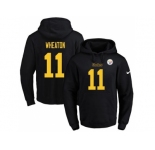 Nike Pittsburgh Steelers #11 Markus Wheaton Black(Gold No.) Name & Number Pullover NFL Hoodie