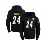 Nike Pittsburgh Steelers #24 James Conner Black Name & Number Pullover NFL Hoodie