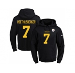 Nike Pittsburgh Steelers #7 Ben Roethlisberger Black(Gold No.) Name & Number Pullover NFL Hoodie