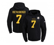 Nike Pittsburgh Steelers #7 Ben Roethlisberger Black(Gold No.) Name & Number Pullover NFL Hoodie