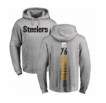 Nike Pittsburgh Steelers #76 Chukwuma Okorafor Ash Backer Pullover Hoodie