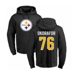 Nike Pittsburgh Steelers #76 Chukwuma Okorafor Black Name & Number Logo Pullover Hoodie