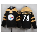 Nike Pittsburgh Steelers #78 Alejandro Villanueva Black Player Pullover NFL Hoodie