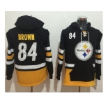 Nike Pittsburgh Steelers #84 Antonio Brown Black Gold Name & Number Pullover NFL Hoodie