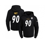 Nike Pittsburgh Steelers #90 T. J. Watt Black Name & Number Pullover NFL Hoodie