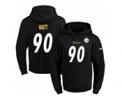 Nike Pittsburgh Steelers #90 T. J. Watt Black Name & Number Pullover NFL Hoodie