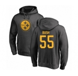 Pittsburgh Steelers #55 Devin Bush Ash One Color Pullover Hoodie
