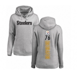 Women's Nike Pittsburgh Steelers #76 Chukwuma Okorafor Ash Backer Pullover Hoodie