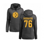 Women's Nike Pittsburgh Steelers #76 Chukwuma Okorafor Ash One Color Pullover Hoodie