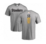 Pittsburgh Steelers #55 Devin Bush Ash Backer T-Shirt