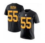 Pittsburgh Steelers #55 Devin Bush Black Rush Pride Name & Number T-Shirt