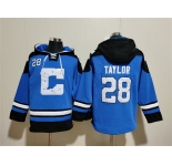 Men's Indianapolis Colts #28 Jonathan Taylor Blue Ageless Must-Have Lace-Up Pullover Hoodie