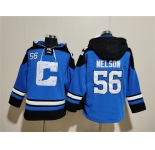 Men's Indianapolis Colts #56 Quenton Nelson Blue Ageless Must-Have Lace-Up Pullover Hoodie