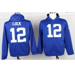 nike nfl jerseys indianapolis colts #12 luck blue[pullover hooded sweatshirt]