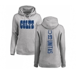 Football Women's Indianapolis Colts #19 Johnny Unitas Ash Backer Pullover Hoodie