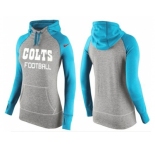 Women Nike Indianapolis Colts Performance Hoodie Grey & Light Blue