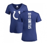Football Women's Indianapolis Colts #19 Johnny Unitas Royal Blue Backer T-Shirt